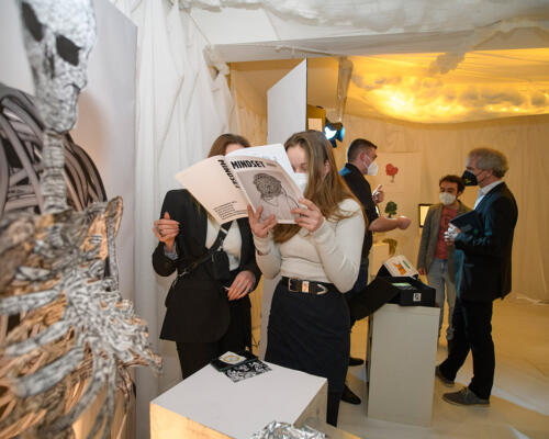 2022 Hauchler Studio Biberach, Ausstellungder Diplomarbeitender AbschlussklasseGrafik-Design2022, Vernissage, zumThema „IMAGINATIO“, 22. Februar 2022